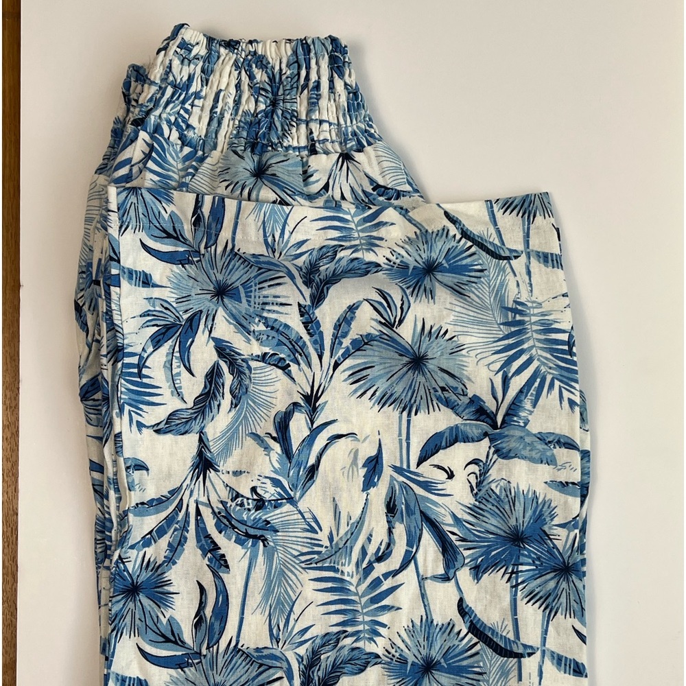 NEW Tahari Linen Print Wide Leg Pants SZ-S - Picture 2 of 10
